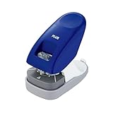 Klammerloser Hefter Schreibtischmodell, Heftleistung 10 Blatt, mit Anschlagschiene, Heft- und Lochfunktion, Blau